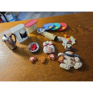 Vintage 90s Refrigerator Magnets Mini Kitchen Novelty And Others  Lot Of 12